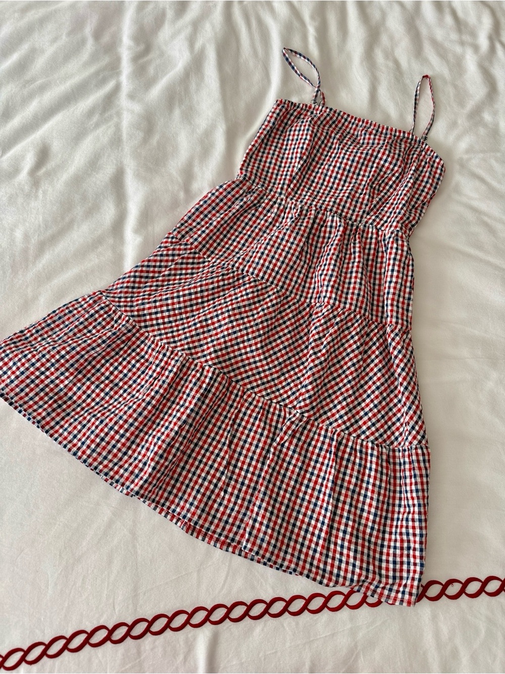 Jessica Simpson Red, White & Navy Gingham Sundress